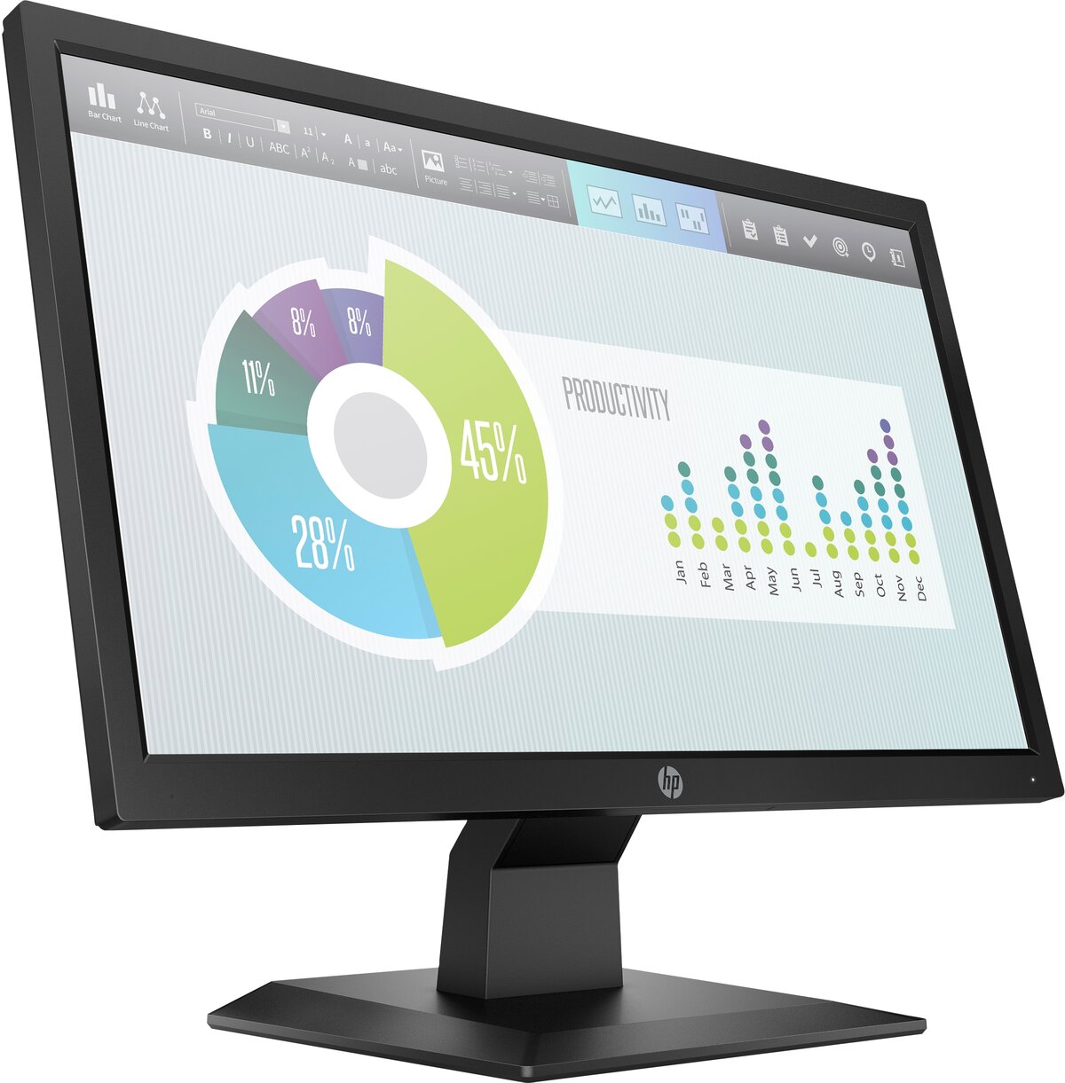 HP P204 - LED-backlit LCD monitor - 19.5" - Imagen 2