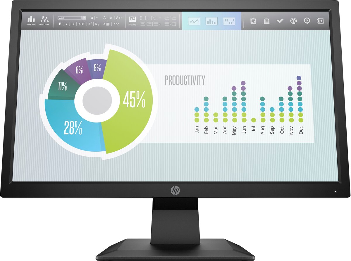 HP P204 - LED-backlit LCD monitor - 19.5"